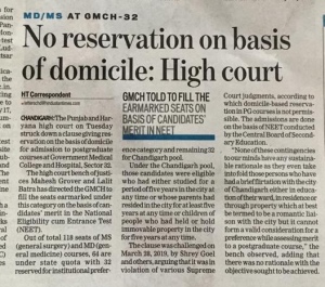 GMCH 32 case in High Court Chandigarh