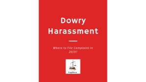 Dowry Harassment Update 2019