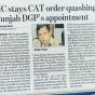 High Court Chandigarh Stay in CAT Tribunal Punjab DGP High Court Chandigarh Stay in CAT Tribunal Punjab DGP