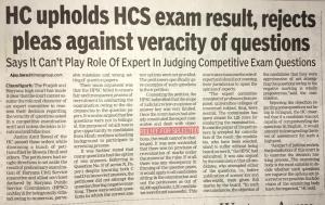Challenging HCS Board Exam in High Court Chandigarh