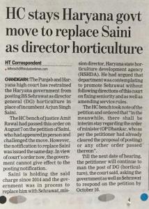 Stay by High Court Chandigarh in Service Matters