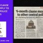 6 MONTHS CLAUSE MAY NOT APPLY TO CENTRAL POLICE&nbsp;PICKS