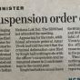 Suspension Stayed by High&nbsp;Court