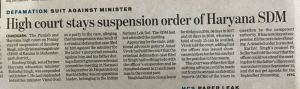 Suspension Order Stayed by High Court