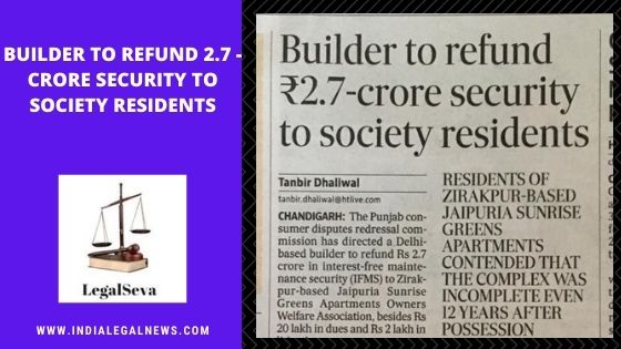 Consumer Case against Builder for IFMS & Maintenance Amount