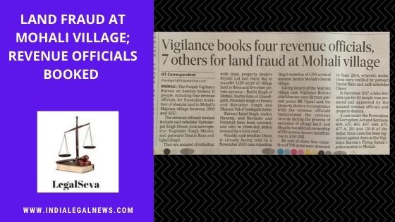 Land Fraud at Mohali Village; Revenue Officials Booked 