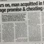 Acquittal in False Promise to Marriage and Cheating Case Acquittal in False Promise to Marriage and Cheating Case