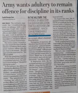 Offence of Adultery in Army