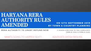 Haryana RERA Rules Amended 2019 September 12th