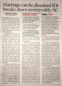 Irretrievable Breakdown of Marriage