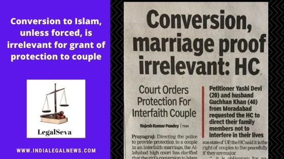 Grant of Protection to Muslim Couple by High Court