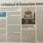 Criminal Defamation in&nbsp;India