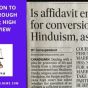Conversion to Hindu Through Affidavit; High Court&nbsp;View