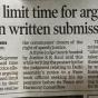 Should there be a time limit for Arguments in Courts? Yes Should there be a time limit for Arguments in Courts? Yes