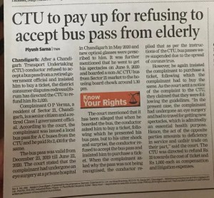 CTU Consumer Complaint for Valid Bus Pass