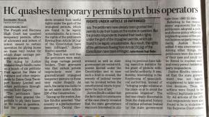 HC QUASHES TEMPORARY PERMITS TO PVT BUS OPERATORS